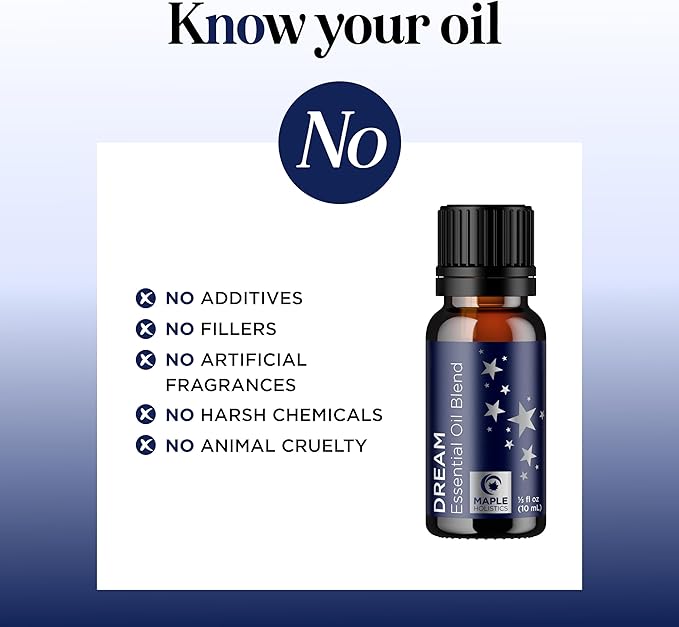 Sleep Essential Oil Blend for Diffuser - Dream Essential Oils for Diffusers Aromatherapy and Relaxation with Clary Sage Ylang-Ylang Roman Chamomile and Lavender for Sleep Time Support (10mL)-Ruum Studio Home
