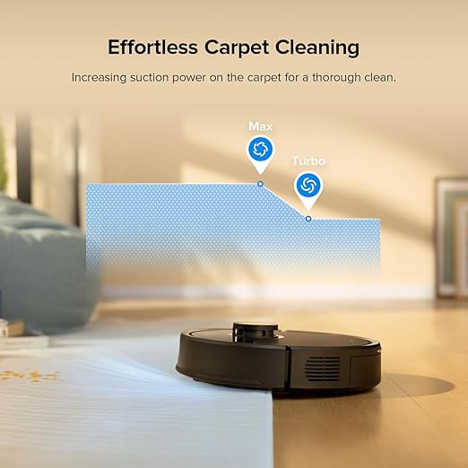 roborock Q7 M5+ Robot Vacuum and Mop, Upgraded from Q5 Max+, 7 Weeks Self-Emptying, 10000Pa Suction, Dual Anti-Tangle System, for Pet Hair & Carpet, PreciSense LiDAR Navigation, App Control, Black-Ruum Studio Home