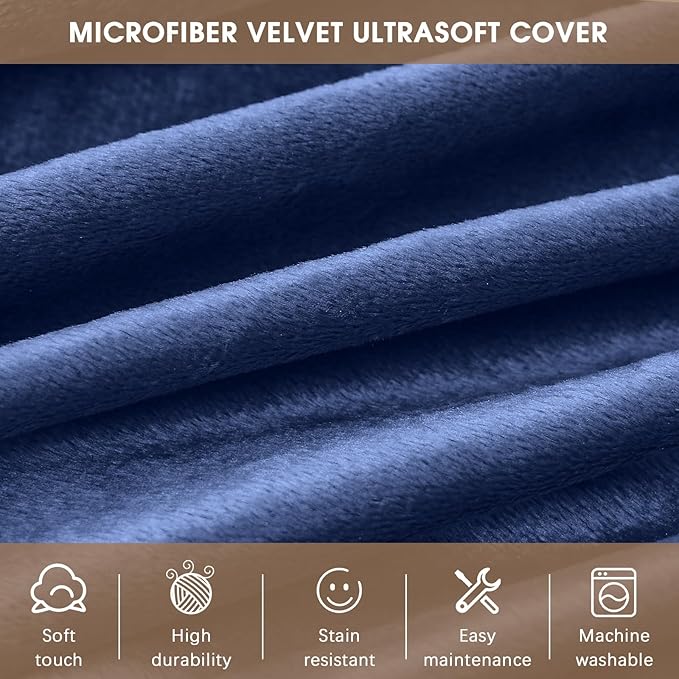Bean Bag Chairs for Adults - Memory Foam Furniture BeanBag Chair - Kids/Teens Sofa with Soft Micro Fiber Cover - Round Fluffy Couch for Living Room Bedroom College Dorm - 5 ft, Navy-Ruum Studio Home