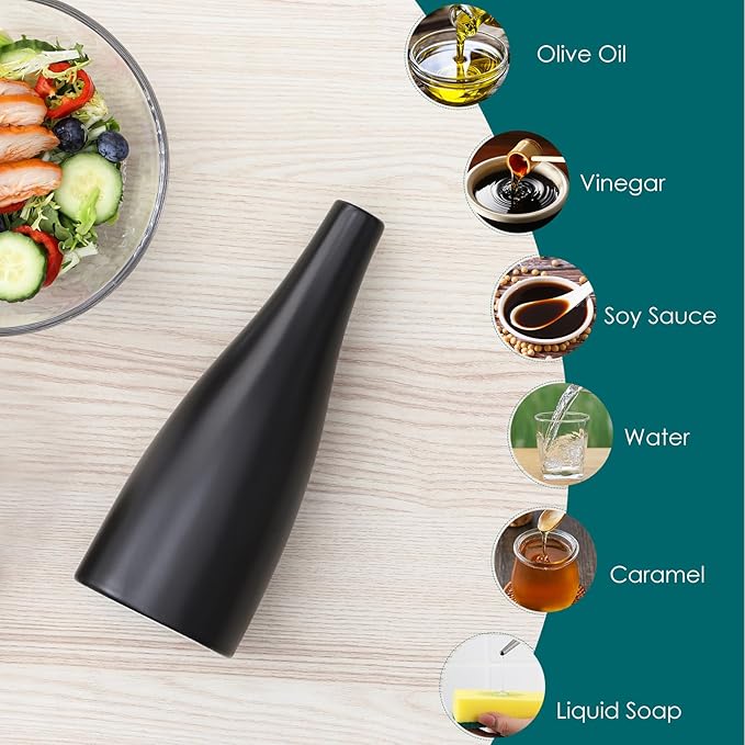 vancasso 16 Oz Ceramic Olive Oil Dispenser Bottle, Bottle Dispenser with Spout and Funnel for Kitchen,Suitable for Oil, Vinegar, Coffee Syrups & Other Liquids，BK-Ruum Studio Home