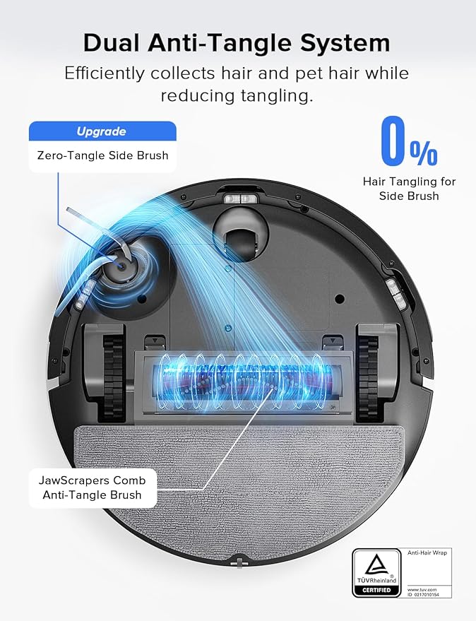 roborock Q7 L5 Robot Vacuum and Mop Combo, 8,000Pa Suction, Upgraded from Q5 Pro, Dual Anti-Tangle System, LiDAR Navigation, Multi-Level Mapping, Self-Charging Robotic Vacuum Cleaner, Black-Ruum Studio Home