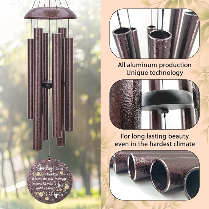 Personalized Sympathy Wind Chimes Gift, Memorial Wind Chimes, for Loss of Loved One Prime, Bereavement/Sympathy/Memorial Gift for Loss of Mother Father Husband Condolence Remembrance-Ruum Studio Home