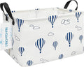 LANGYASHAN Rectangular Storage Bin Collapse Canvas Fabric Cartoon Storage Basket with Handles for Organizing Home Kitchen Boys and Girls Toys Office Closet Shelf Baskets (Rec Blue Balloon)-Ruum Studio Home
