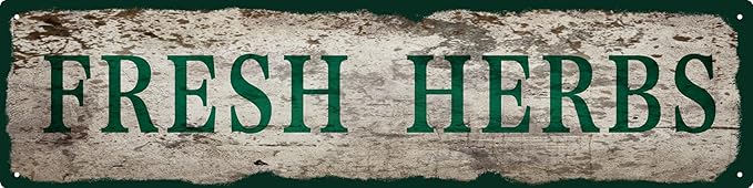 Vintage Tin Sign Retro Metal Fresh Herbs Signs for Home Decor Stylish Wall Art Plaques Gift for Home Bathroom Kitchen and Gothic Wall Decor in Every Room 16x4 in-Ruum Studio Home