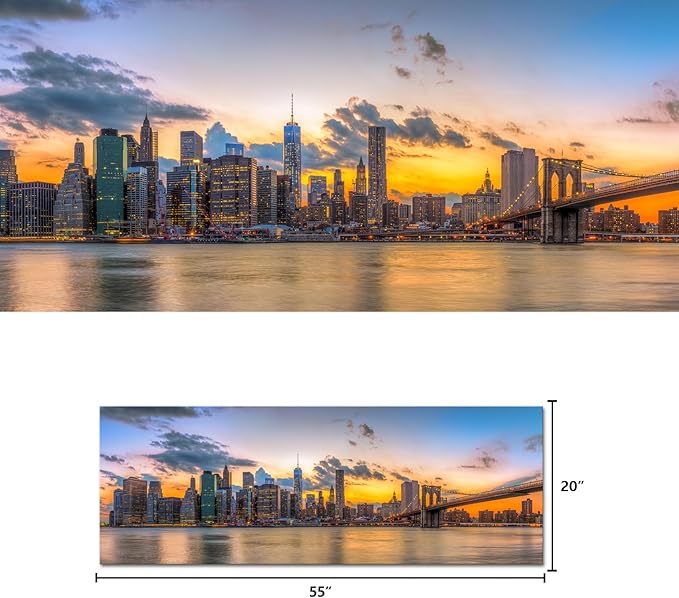 Kalormore New york City Skyline Canvas Wal Art Brooklyn Bridge Picture for Wall-Ruum Studio Home