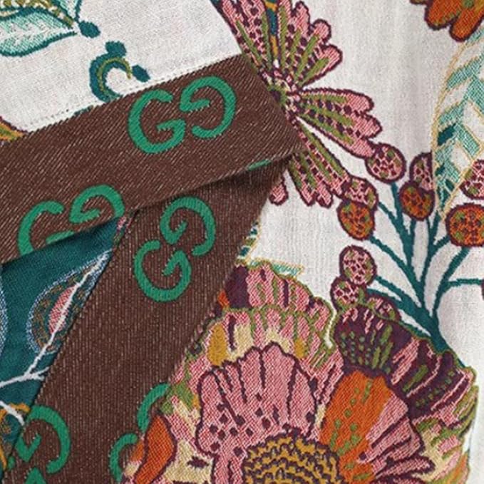 Boho Muslin Blanket for Adults 4-Layer Gauze 80 x 90 Inches Soft Cozy 100% Cotton Summer Cooling Blanket Colorful Floral Decor for Sofa Bed Coverlet Both Sides (A Summer Floral, 80 x 90 in)-Ruum Studio Home