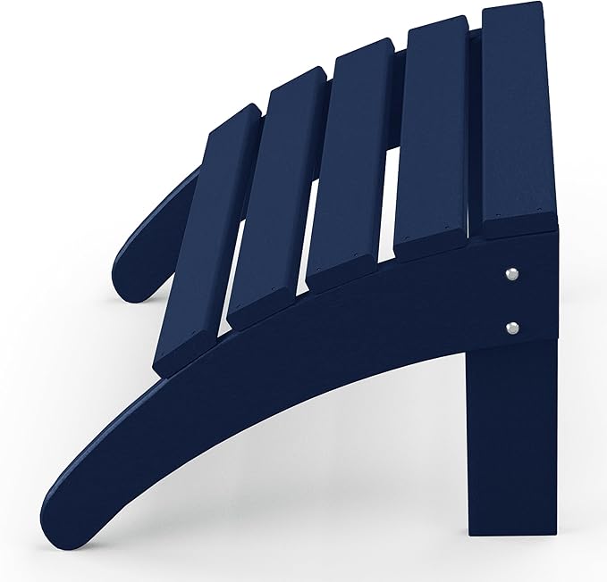 WestinTrends Outdoor Ottoman, Patio Adirondack Ottoman Foot Rest, All Weather Poly Lumber Folding Foot Stool for Adirondack Chair, Widely Used for Outside Porch Pool Lawn Backyard, Navy Blue-Ruum Studio Home