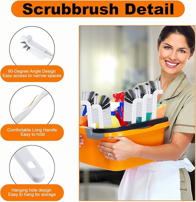 Rtteri 48 Pcs Kitchen Scrub Brush Bulk Plastic Sink Bathroom Cleaning Edge Corner Brush for Household Bottle Dish Tile Lines Window Track Crevice with Stiff Bristle-Ruum Studio Home