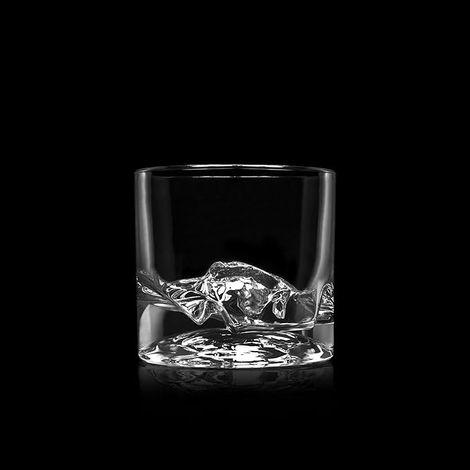 Yosemite Heavy Crystal Whiskey Glasses Gift Set of 2, Thick Freezable Bourbon Glass 1lb Each, Premium Whiskey Gifts for Men, Frozen Crystal Chills Cocktails, 10 oz-Ruum Studio Home