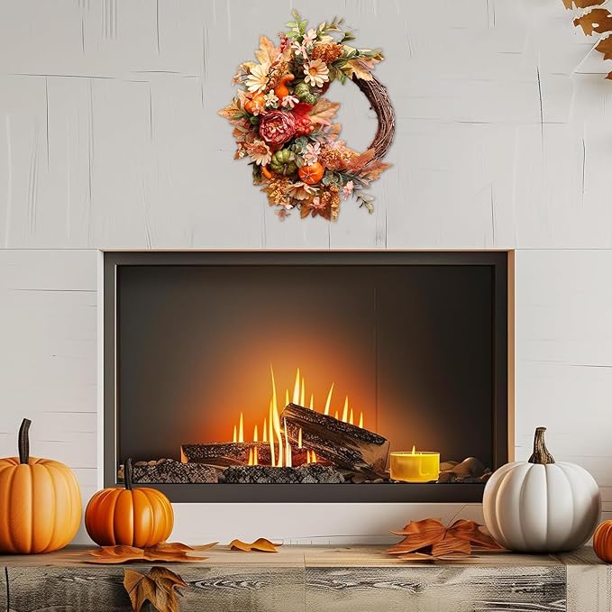 20Inch Fall Wreaths for Front Door,Fall Decorations for Home,Autumn Wreaths with Pumpkin Peony Sunflowers Berry Wreaths,Fall Door Wreath for Thanksgiving Halloween Farmhouse Home Outdoor Indoor Decor-Ruum Studio Home