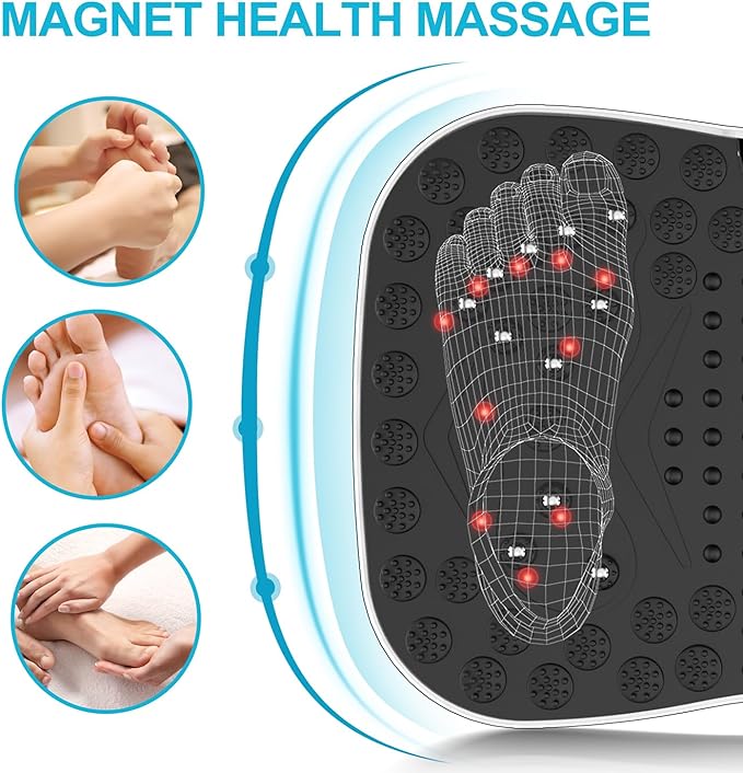 AXV Vibration Plate Exercise Machine Whole Body Workout Portable Mini Vibrate Fitness Platform Lymphatic Drainage Machine for Weight Loss Shaping Toning Wellness Home Gyms Workout (Mini)-Ruum Studio Home