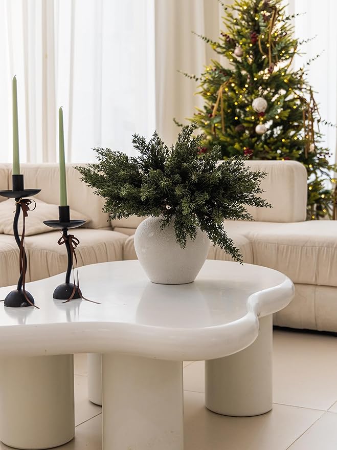 MISSPIN 12 Pcs 19.5 Inches Christmas Cedar Branches, Cedar Artificial Christmas Branches DIY Crafts Faux for Xmas Indoor Outdoor Home Decor-Ruum Studio Home