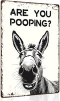ALKB Funny Donkey Are You Pooping Metal Signs Vintage Farmhouse Bathroom Wall Decor Donkey Lovers Gift 8 x 12 Inch-Ruum Studio Home
