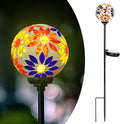 Afirst Solar Lights Outdoor Decorative - Solar Gazing Ball Mosaic Garden Stakes Flower Decorative Lights Waterproof for Pathway Yard Lawn Decoration Orange-Ruum Studio Home