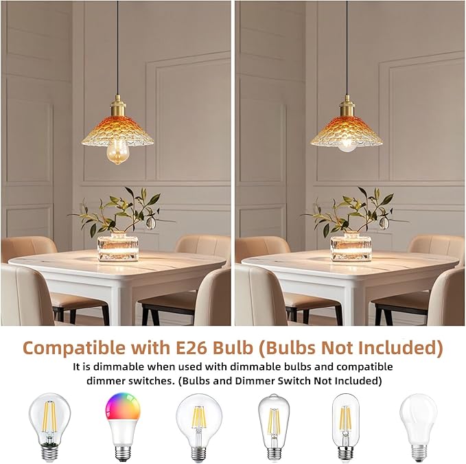3-Pack Pendant Lights, Modern Glass Ceiling Hanging Light Fixtures,Adjustable Three Color Glass Shades Vintage Gold Chandeliers for Kitchen Island Dining Room Livingroom Entryway Farmhouse Bar-Ruum Studio Home