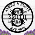 Custom Name Sign Initial Split Letter Monogram Sign Wedding Housewarming Gift-Ruum Studio Home