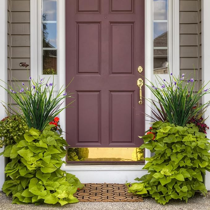 Melorca&Guilla Artificial Plants Outdoor 3PCS 23“ Fake Tall Grass,Faux Grass Plant,Artificial Grass Greenery Shrubs Bushes for Garden Porch Window Box Shop Office Home Décor-Ruum Studio Home