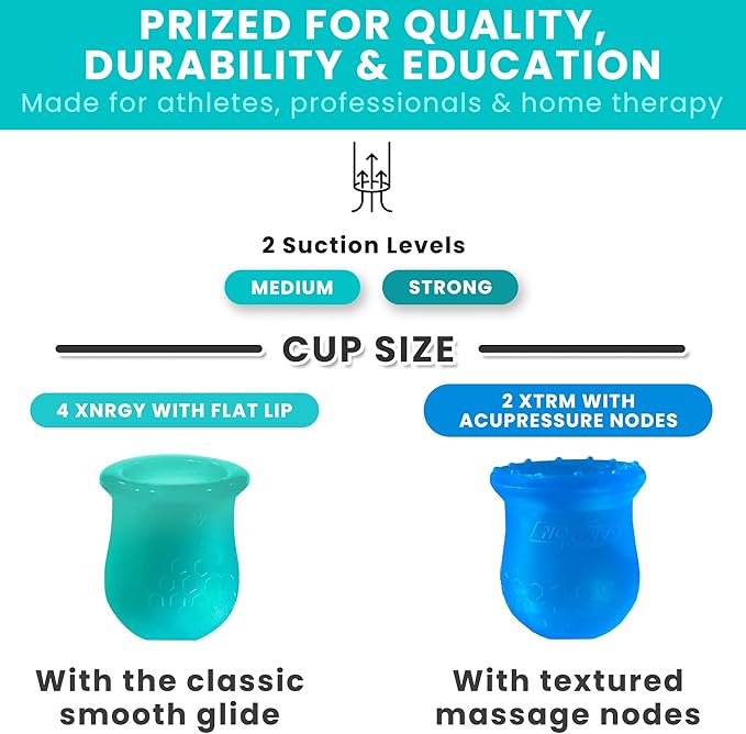 Cupping Therapy Set – Cupping Kit for Massage Therapy – Silicone Cups – Massage Cups – Smart Cupping for Fascia and Myofascial Release (Large, XTRM XNRGY)-Ruum Studio Home