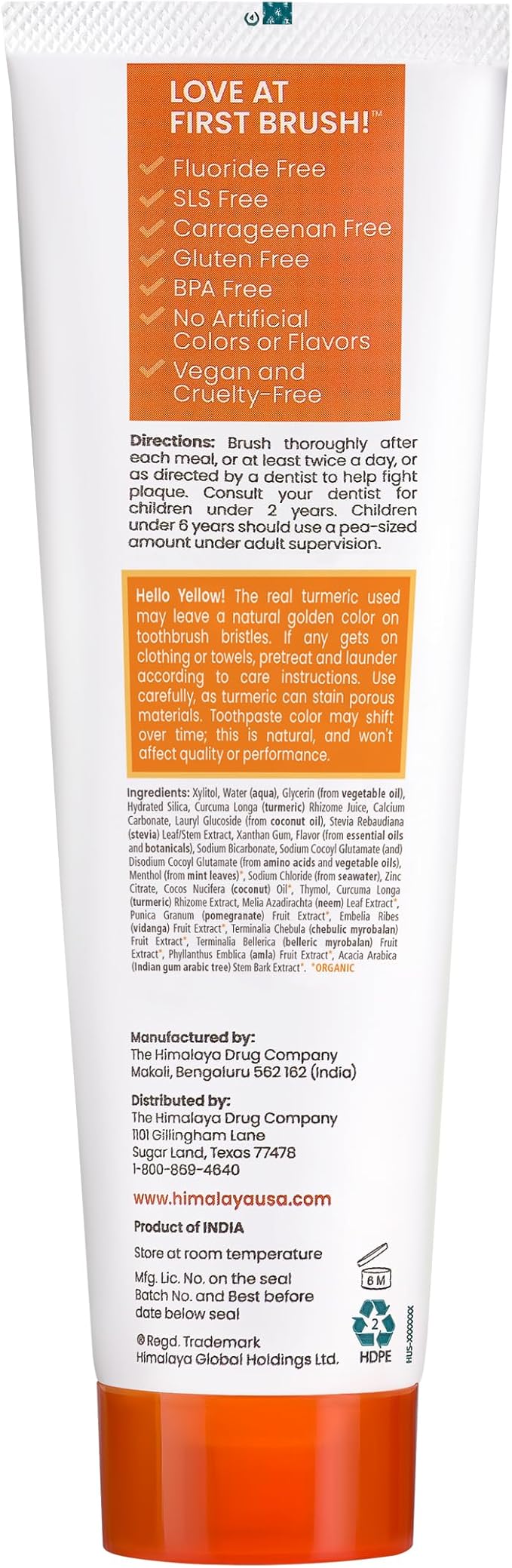 Himalaya Botanique Turmeric & Coconut Oil Whitening Antiplaque Herbal Toothpaste, Whitens Teeth, Fluoride Free, No Artificial Flavors, SLS Free, Vegan, Cruelty Free, Foaming, Mint Flavor, 4 Oz, 2 Pack-Ruum Studio Home