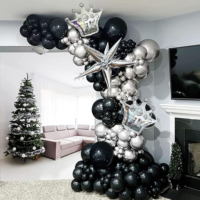 130pcs Black Balloons Different Sizes 18" 12" 10" 5" Party Latex Balloons for Birthday Graduation Baby Shower Anniversary New Year Holiday Party Decorations-Ruum Studio Home