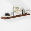 Fun Memories 55 Inch Floating Shelves - 9 Inch Deep Rustic Wooden Wall Shelves - Extra Deeper & Thicker Wall Mounted Storage Shelf for Living Room, Kitchen, Farmhouse - 55" W x 9" D x 1.8" H - Brown-Ruum Studio Home