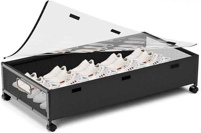 Under Bed Storage Containers with Wheels, Underbed Shoe Storage Organizer with Removable Lids, Large Rolling Under Bed Storage Dresser Drawers for Clothes Toys Shoes Blankets-Ruum Studio Home