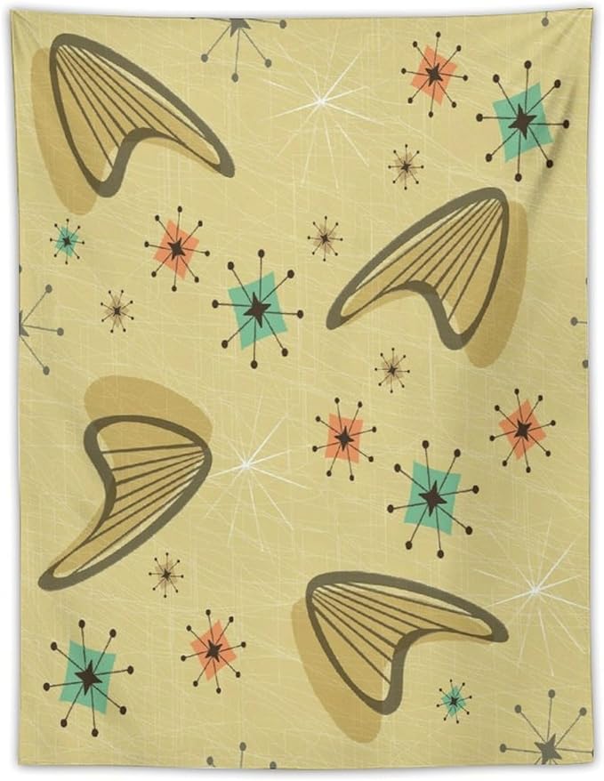 ICMOLYYENLO Boho Medieval Cat Tapestry, Abstract Atomic Starburst Geometric Aesthetic Art Wall Hanging For Bedroom Living Room Dormitory 60x60 Inches-Ruum Studio Home