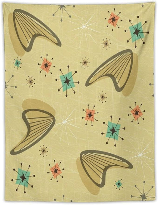 ICMOLYYENLO Boho Medieval Cat Tapestry, Abstract Atomic Starburst Geometric Aesthetic Art Wall Hanging For Bedroom Living Room Dormitory 60x80 Inches-Ruum Studio Home