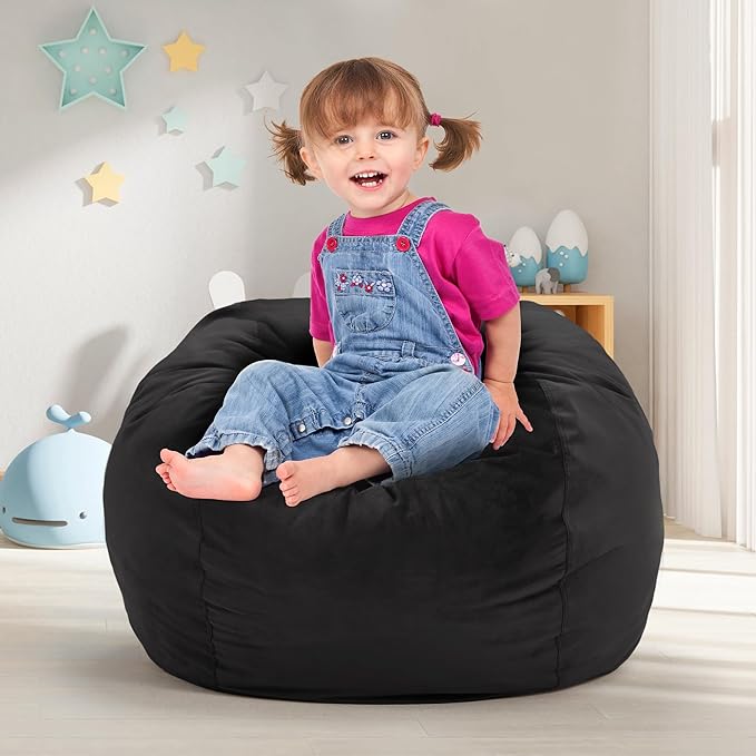 Hobestluk Bean Bag Chairs 2.5FT Bean Bag Chair with Memory Foam Filled & Machine Washable Cover,Beanbag Chair, Small Bean Bag Chairs for Playroom, Living Room, Bedroom-Ruum Studio Home