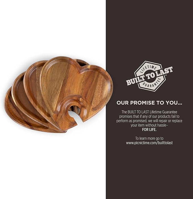 PICNIC TIME Toscana Heart-Shaped Wine Appetizer Trays-Ruum Studio Home