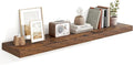 Heimlove 55 Inch Floating Shelves for Wall,10 Deep Large Rustic Brown Wall Shelf with Heavy Duty Brackets,Wall Mounted Storage & Display Shelves for Bedroom,Living Room,Kitchen,Office-Ruum Studio Home
