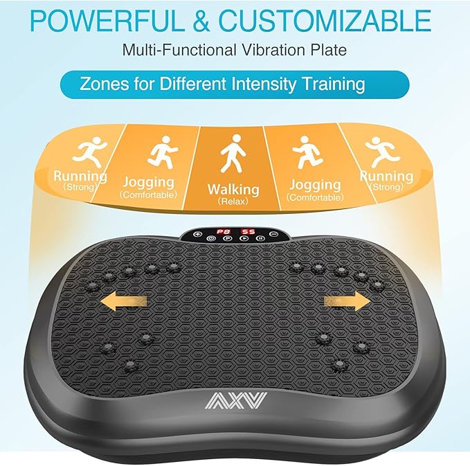 AXV Vibration Plate Exercise Machine Whole Body Workout Portable Mini Vibrate Fitness Platform Lymphatic Drainage Machine for Weight Loss Shaping Toning Wellness Home Gyms Workout (Mini)-Ruum Studio Home