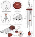 Large Aluminium Wind Chimes Outside, Soothing Melodic Memorial Sympathy Wind Chime, Suitable Outdoor Garden Decor, Gift for Mom Women Neighbors (Silver Wind Chimes-36)-Ruum Studio Home