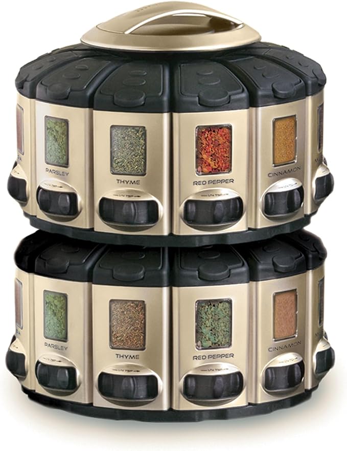 KitchenArt 57010 Select-A-Spice Auto-Measure Carousel Professional Series, Satin