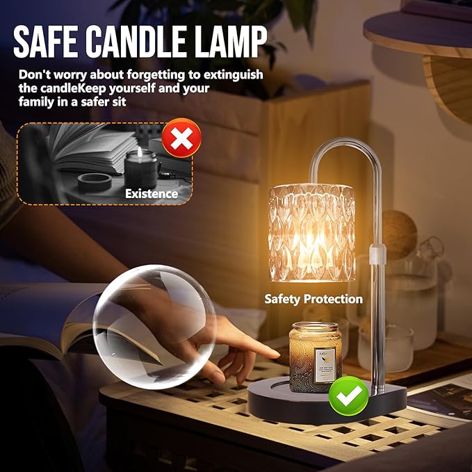 GEEZO Fragrance Candle Warmer Lamp，Electric Candle Warmer with Timer & Dimmer，Mom Christmas Birthday Gifts for Women, House Warming Gifts New Home Bedroom Decor-Ruum Studio Home
