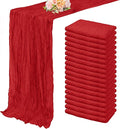 20 Pack Red 10FT Cheesecloth Table Runner Rustic Gauze Fabric Cheese Cloth Table Runner for Wedding Bridal Baby Shower Table Decor Boho Sheer Birthday Party Table Decorations 20 x 120 Inch Long-Ruum Studio Home