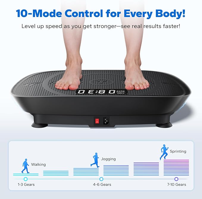 MERACH Slim Vibration Plate Exercise Machine, Vibration Plate for Lymphatic Drainage Weight Loss, Vibrating Plate with Real-Time Calorie Tracking on LED Display, Workout Equipment for Home Women Men-Ruum Studio Home
