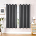 ChrisDowa Blackout Curtains 45 inches Long for Bedroom - 2 Panels Set Grommet Thermal Insulated Room Darkening Curtains for Living Room (Grey, 52 x 45 Inch)-Ruum Studio Home