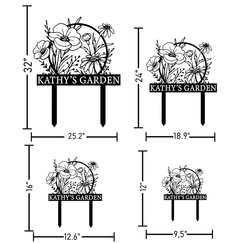 Personalized Metal Garden Sign with Stake, Custom Garden Decor for Outdoor, Custom Family Name Sign, Patio Decorations, Lawn Art, Farmhouse Decorative, Housewarming Gift (CstmDesign12)-Ruum Studio Home