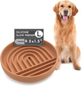 The Slowdown Bowl Silicone Slow Feeder for Dogs & Puppies, Slow Eating Lick Mat Design Reduces Gulping, Fits 2.5 Cups 9.5” Across x 1.5” Tall, Mealtime Challenge, Large-Terracotta-Ruum Studio Home