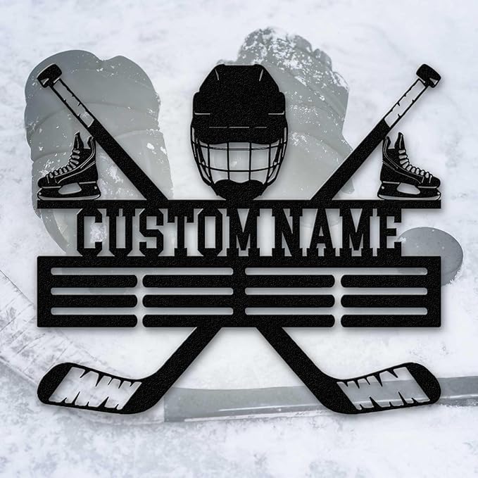 Custom Hockey LED Wall Sign - Personalized Skate & Goalie Mask Neon Light Custom Name Sign, Hockey Decor for Boys Room, Man Cave, Locker Room, Players, Coaches, Sports Fans-Ruum Studio Home