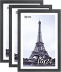 VCK 16x24 Poster Frames Set of 3, Black Solid Wood Picture Frame, Textured Exclusive Wall Gallery Frame-Ruum Studio Home