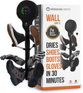 Hedgehog Portable Shoe Dryer and Deodorizer for Sneakers Wall Mounted, Gloves & Mittens, Rapid 4 Pair Shoes Dryer, Turbocharged Drying, Silent & Tornado Mode, Adjustable Heat Blower, Black-Ruum Studio Home