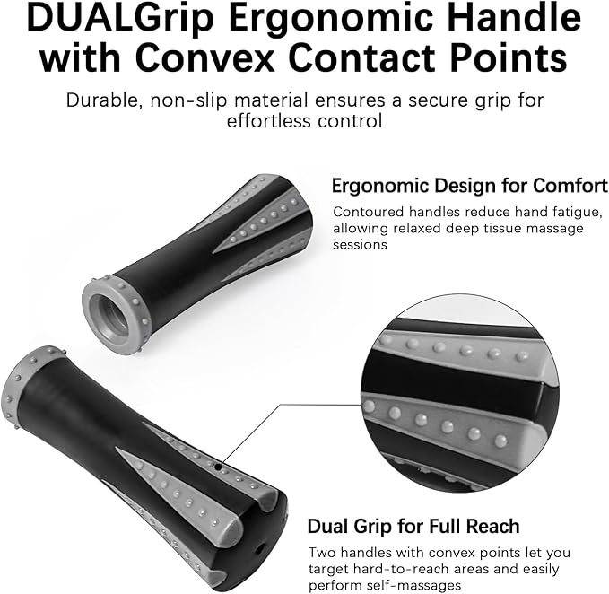 Muscle Roller Stick for Athletes - Deep Tissue Fascia Blaster & Roller Massager for Myofascial Pain Relief - Handheld Physical Therapy & Recovery Tool(Gray black-18 inch)-Ruum Studio Home