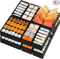 12 Pack Drawer Organizers, 116 Compartments Fabric Foldable Dresser Drawer Organizers for Clothing, Closet Organizers and Storage Bins for Clothes, Christmas Ornament Storage Boxes with Dividers-Ruum Studio Home