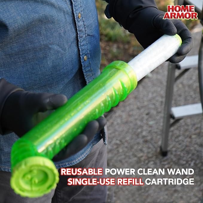 Home Armor Refill Cleaning Cartridge, 2 Pack, For Use with the Power Clean Wand, 2X Cleaning Power of Ordinary Outdoor Cleaners, Single Use Cartridge-Ruum Studio Home