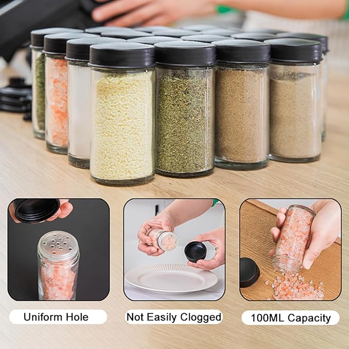 Rotating Spice Rack - Revolving Ferris Wheel Countertop Spice Organization with 18 Glass Spice Jars Countertop Spice Storage Rack for Families Kitchen-Ruum Studio Home