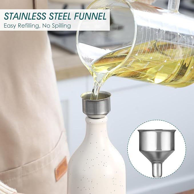 vancasso 20 Oz Ceramic Olive Oil Dispenser Bottle, Bottle Dispenser with Spout and Funnel for Kitchen,Suitable for Oil, Vinegar, Coffee Syrups & Other Liquids，Cream-Ruum Studio Home