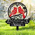 Personalized Cemetery Memorial Metal Stakes, Cardinals Memorial Grave Markers,Graden Decorations for Loss of Mother Father, Outdoor Sympathy Decor Gift-Ruum Studio Home