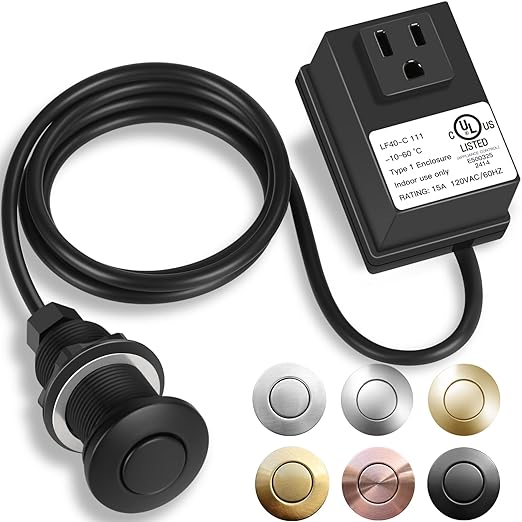 Garbage Disposal Air Switch Kit, UL Certified Professional Garbage Disposal Switch Button Power Module, Sink Top Waste Disposer On/Off Switch-Ruum Studio Home